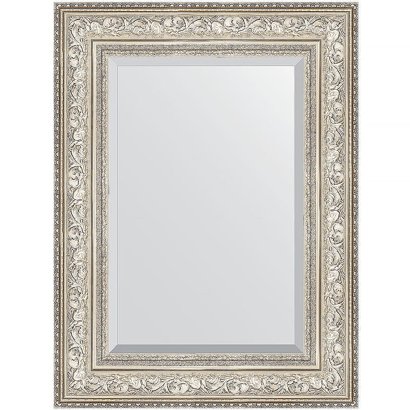Зеркало Evoform Exclusive 80х60 BY 3400 с фацетом в багетной раме - Виньетка серебро 109 мм