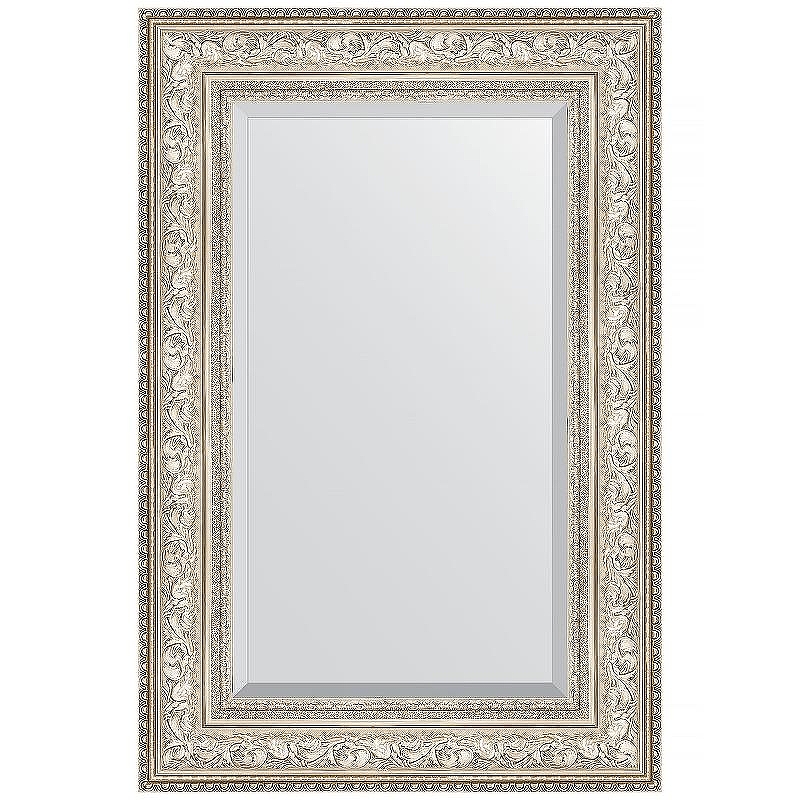 Зеркало Evoform Exclusive 90х60 BY 3426 с фацетом в багетной раме - Виньетка серебро 109 мм