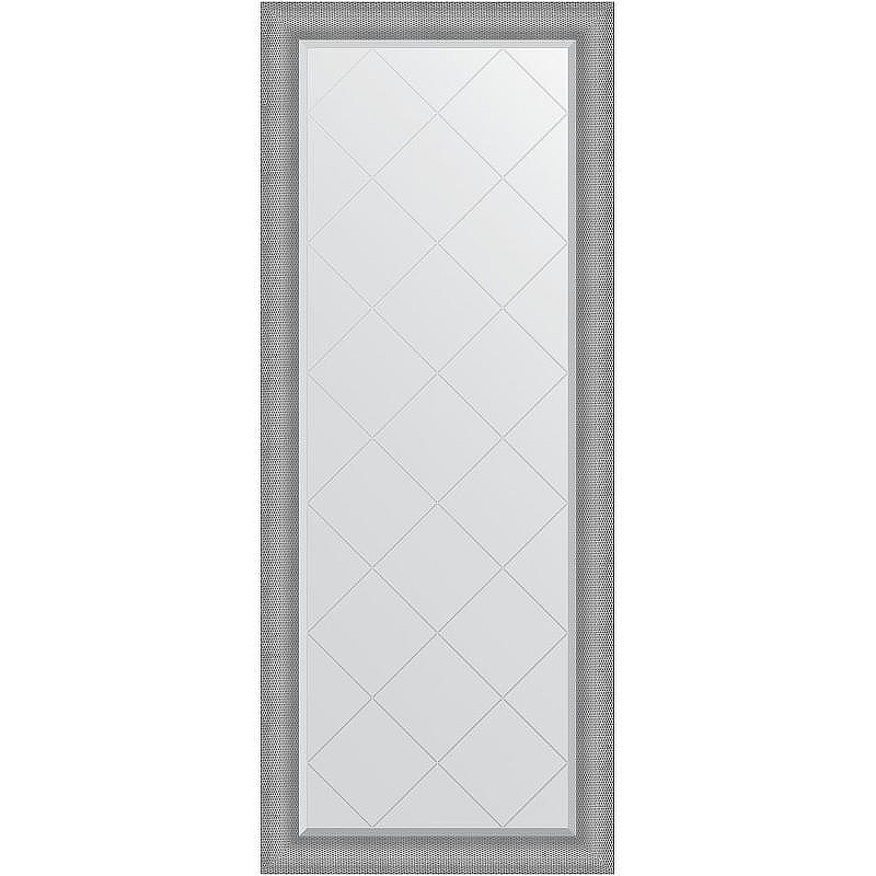 Зеркало Evoform Exclusive-G Floor 202х82 BY 6389 с гравировкой в багетной раме - Серебряная кольчуга 88 мм