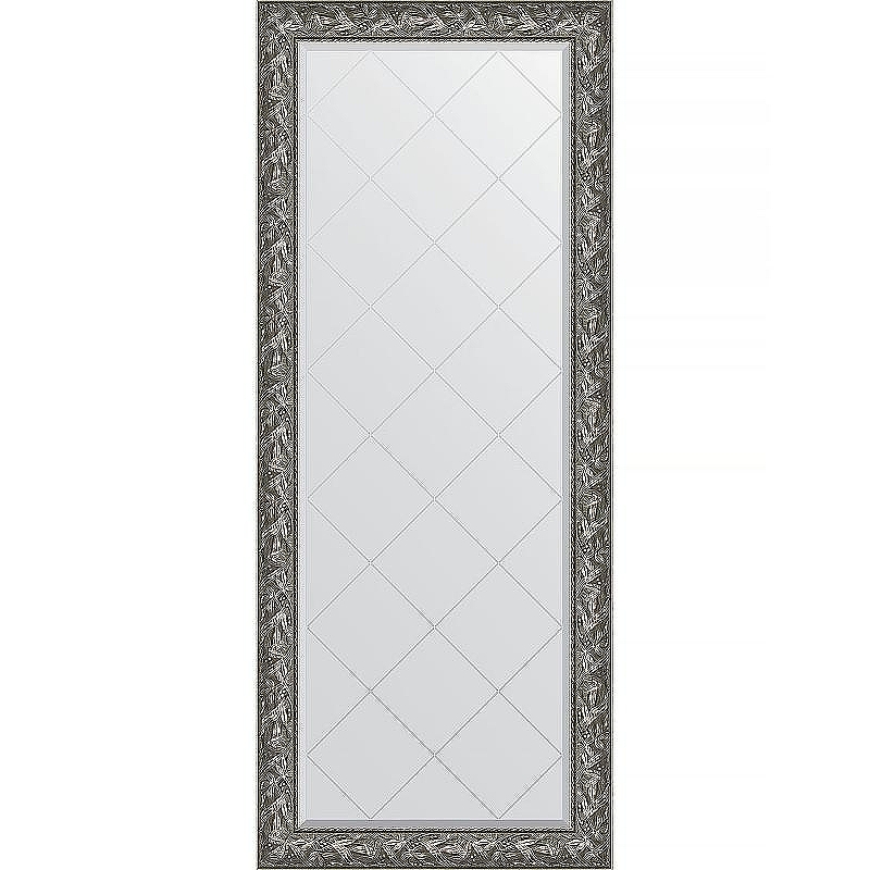 Зеркало Evoform Exclusive-G Floor 203х84 BY 6325 с гравировкой в багетной раме - Византия серебро 99 мм