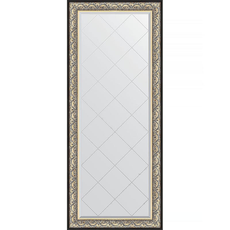 Зеркало Evoform Exclusive-G Floor 205х85 BY 6333 с гравировкой в багетной раме - Барокко золото 106 мм