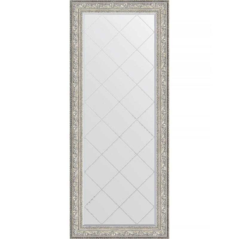 Зеркало Evoform Exclusive-G Floor 205х85 BY 6336 с гравировкой в багетной раме - Виньетка серебро 109 мм