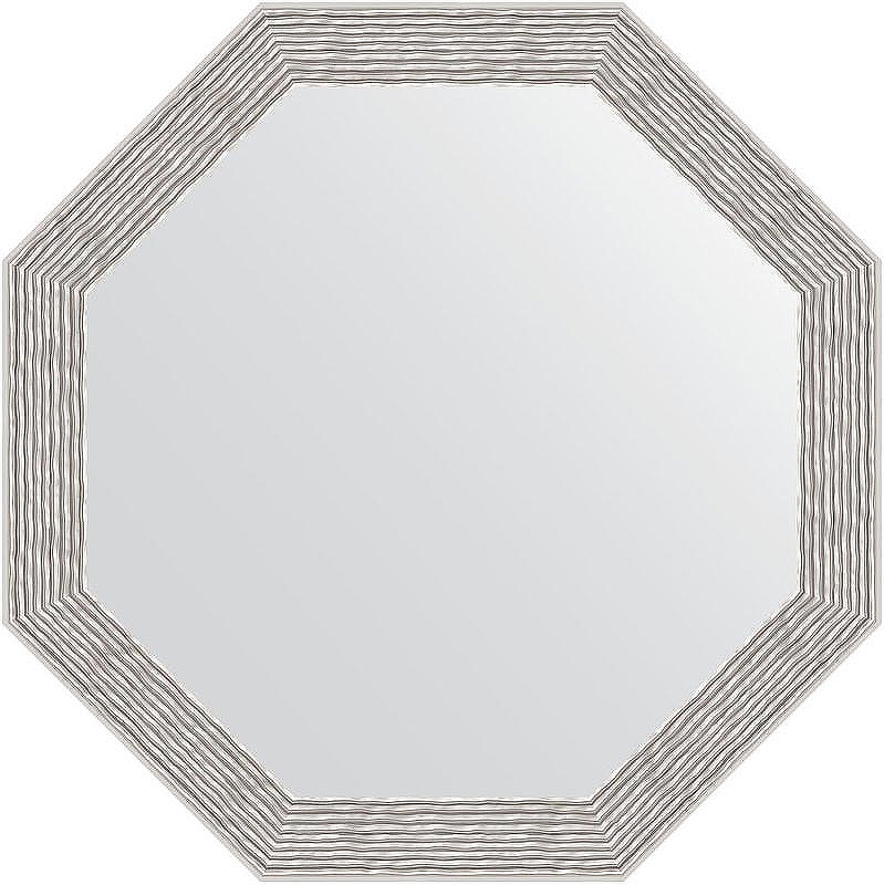 Зеркало Evoform Octagon 48х48 BY 3682 в багетной раме - Волна алюминий 46 мм