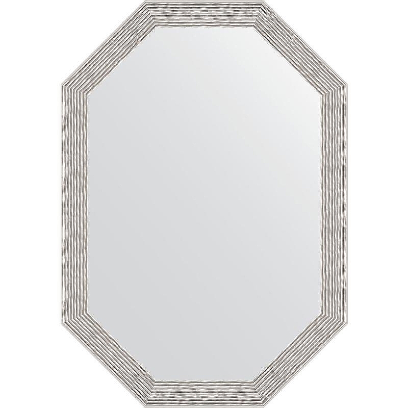 Зеркало Evoform Octagon 48x68 BY 7009 в багетной раме - Волна алюминий 46 мм