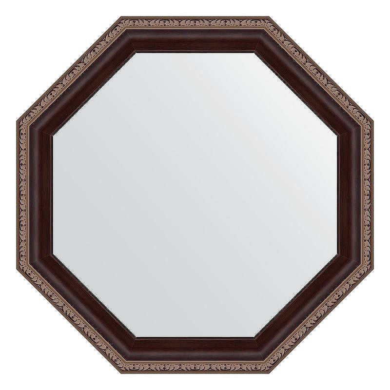 Зеркало Evoform Octagon 49х49 BY 3865 в багетной раме - Махагон с орнаментом 50 мм