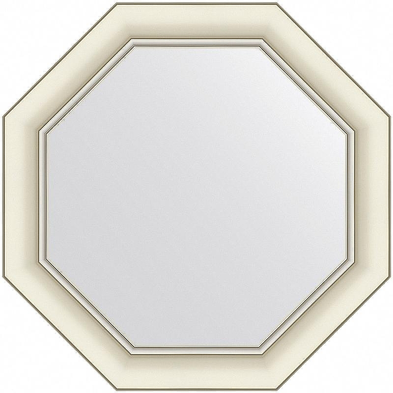 Зеркало Evoform Octagon 51x51 BY 7430 в багетной раме - Белый с серебром 60 мм