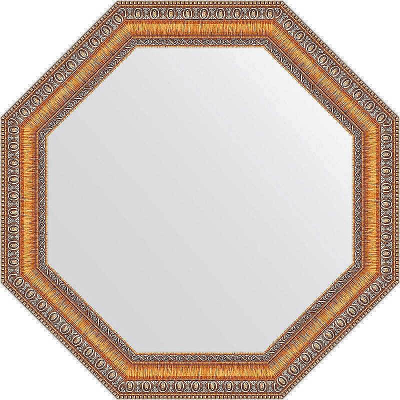 Зеркало Evoform Octagon 52х52 BY 3706 в багетной раме - Золотые бусы на бронзе 60 мм