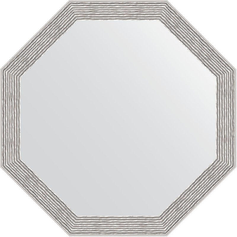 Зеркало Evoform Octagon 53х53 BY 3959 в багетной раме - Волна алюминий 46 мм
