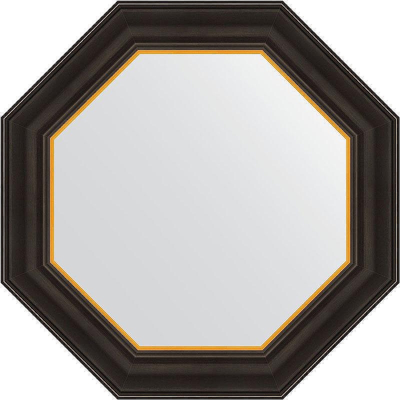 Зеркало Evoform Octagon 54х54 BY 3874 в багетной раме - Черное дерево с золотом 71 мм
