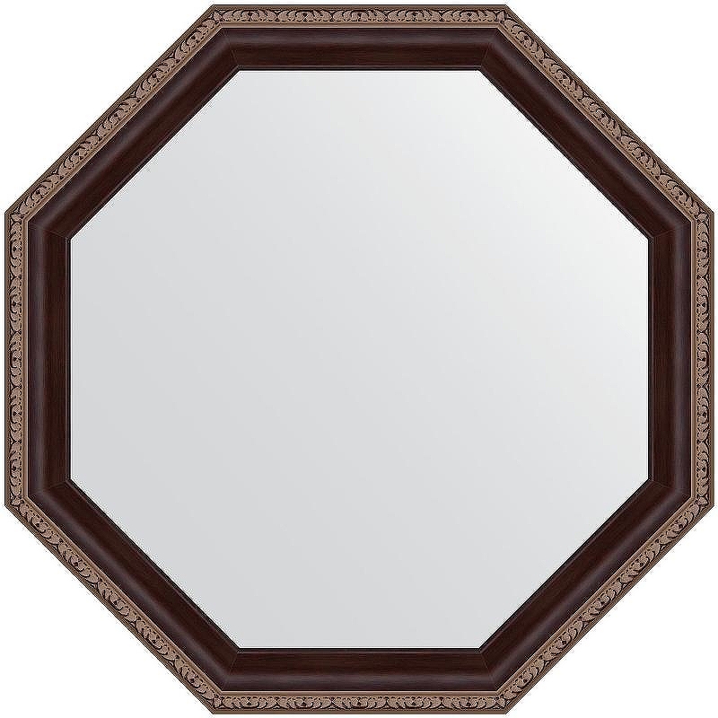 Зеркало Evoform Octagon 54x54 BY 7396 в багетной раме - Махагон с орнаментом 50 мм