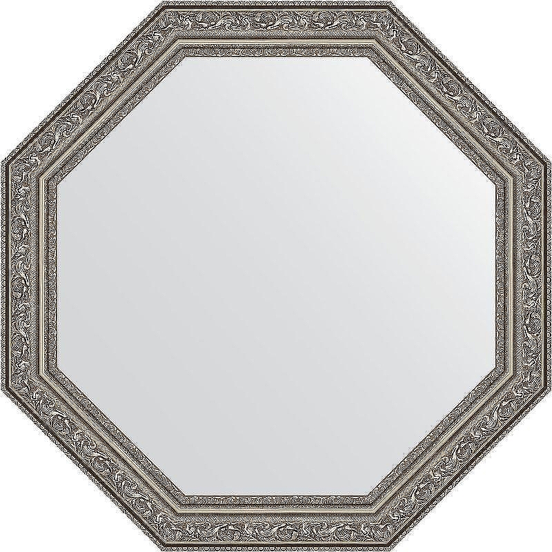 Зеркало Evoform Octagon 55х55 BY 3967 в багетной раме - Виньетка состаренное серебро 56 мм