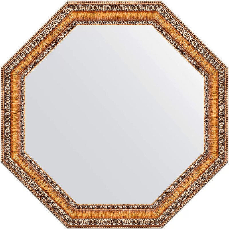 Зеркало Evoform Octagon 56х56 BY 3977 в багетной раме - Золотые бусы на бронзе 60 мм