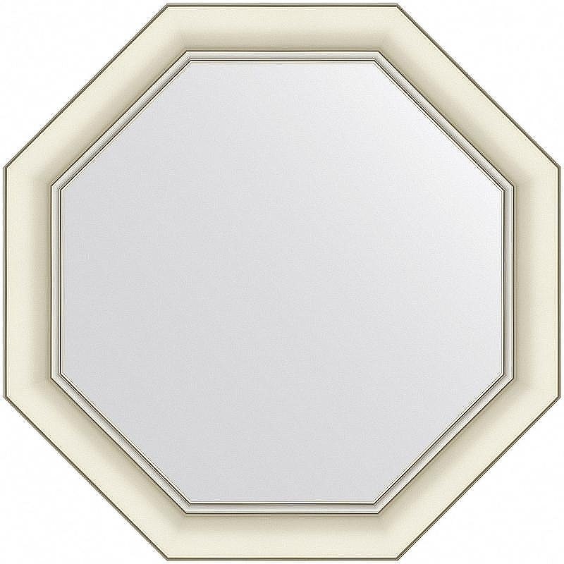 Зеркало Evoform Octagon 56x56 BY 7437 в багетной раме - Белый с серебром 60 мм