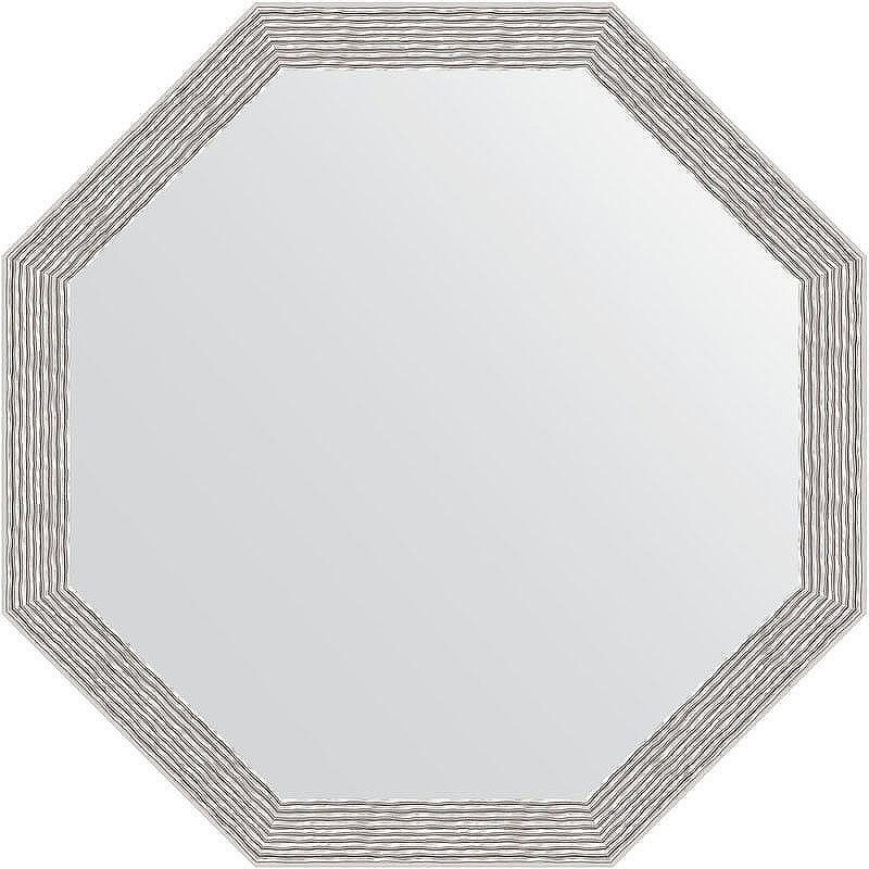 Зеркало Evoform Octagon 58х58 BY 3683 в багетной раме - Волна алюминий 46 мм