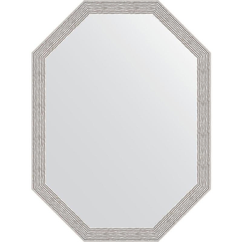 Зеркало Evoform Octagon 58x78 BY 7011 в багетной раме - Волна алюминий 46 мм