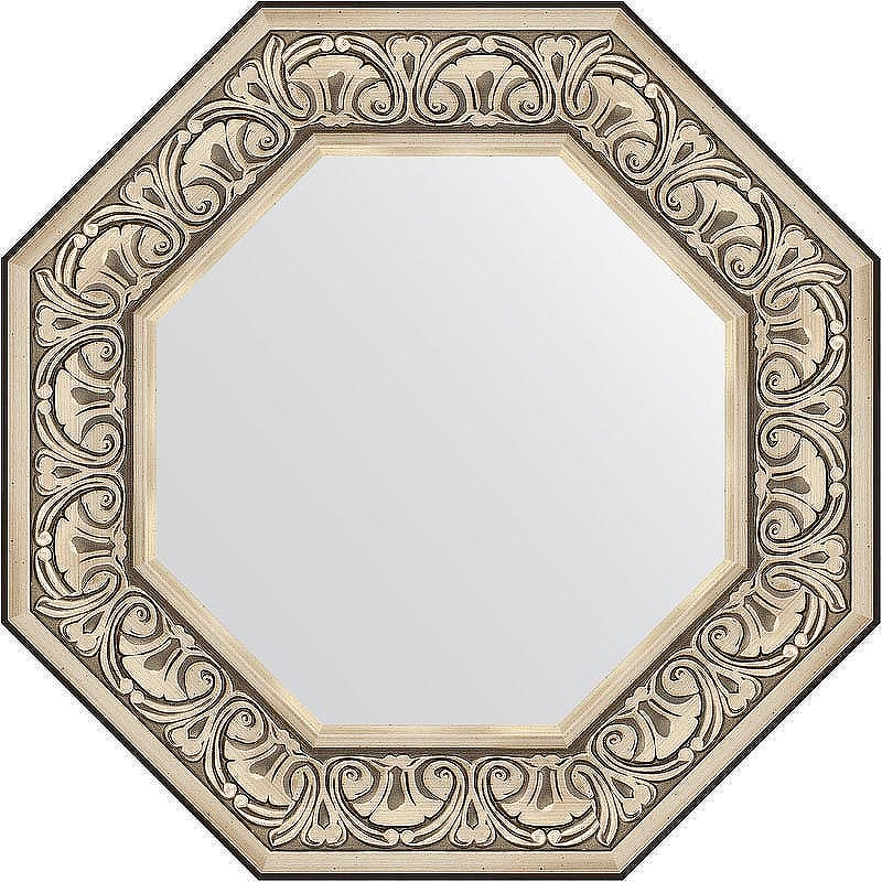 Зеркало Evoform Octagon 60х60 BY 3847 в багетной раме - Барокко серебро 106 мм
