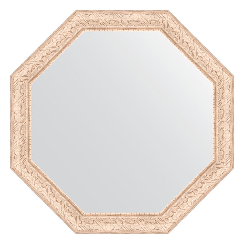Зеркало Evoform Octagon 61х61 BY 3699 в багетной раме - Беленый дуб 57 мм