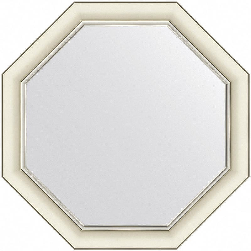 Зеркало Evoform Octagon 61x61 BY 7431 в багетной раме - Белый с серебром 60 мм