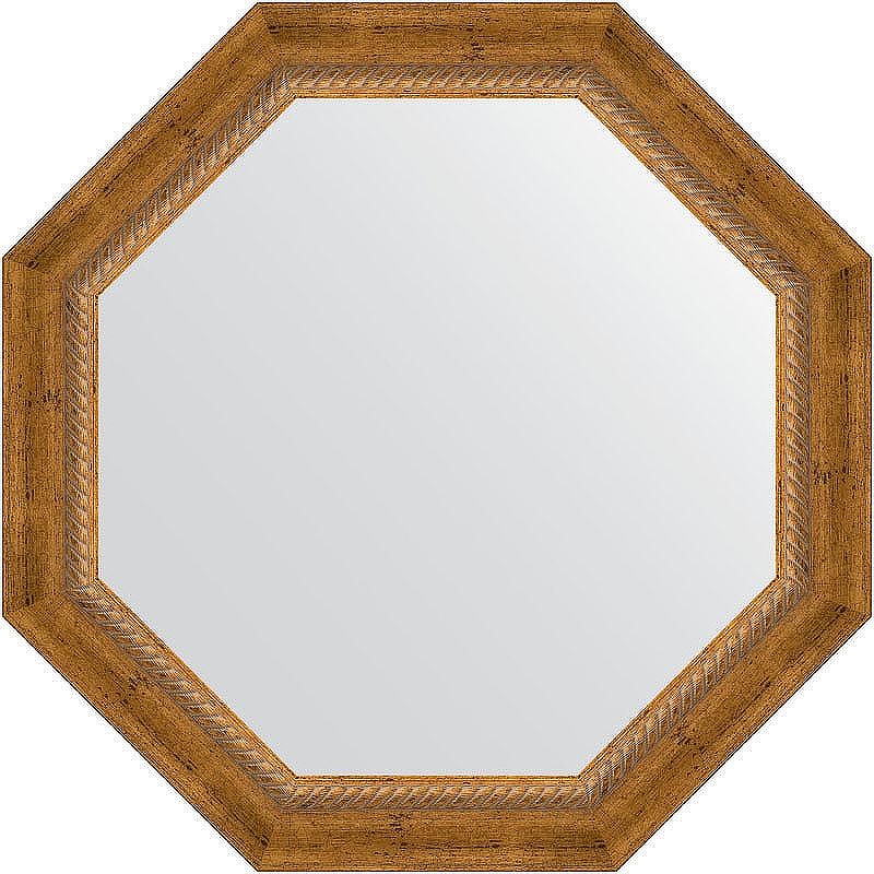 Зеркало Evoform Octagon 63х63 BY 3674 в багетной раме - Состаренная бронза с плетением 70 мм