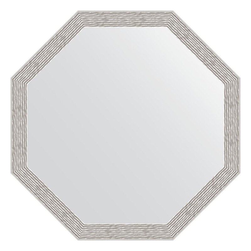 Зеркало Evoform Octagon 63х63 BY 3962 в багетной раме - Волна алюминий 46 мм