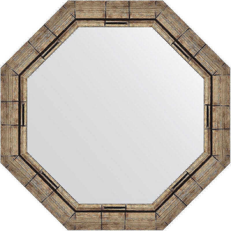 Зеркало Evoform Octagon 64х64 BY 3668 в багетной раме - Серебряный бамбук 73 мм