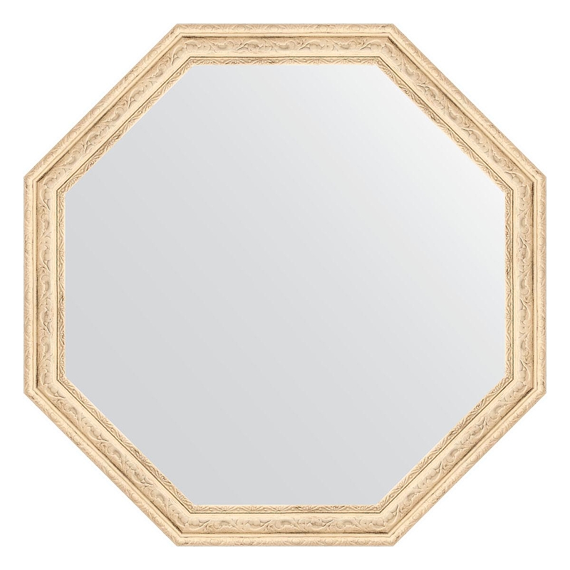 Зеркало Evoform Octagon 64х64 BY 3966 в багетной раме - Слоновая кость 51 мм