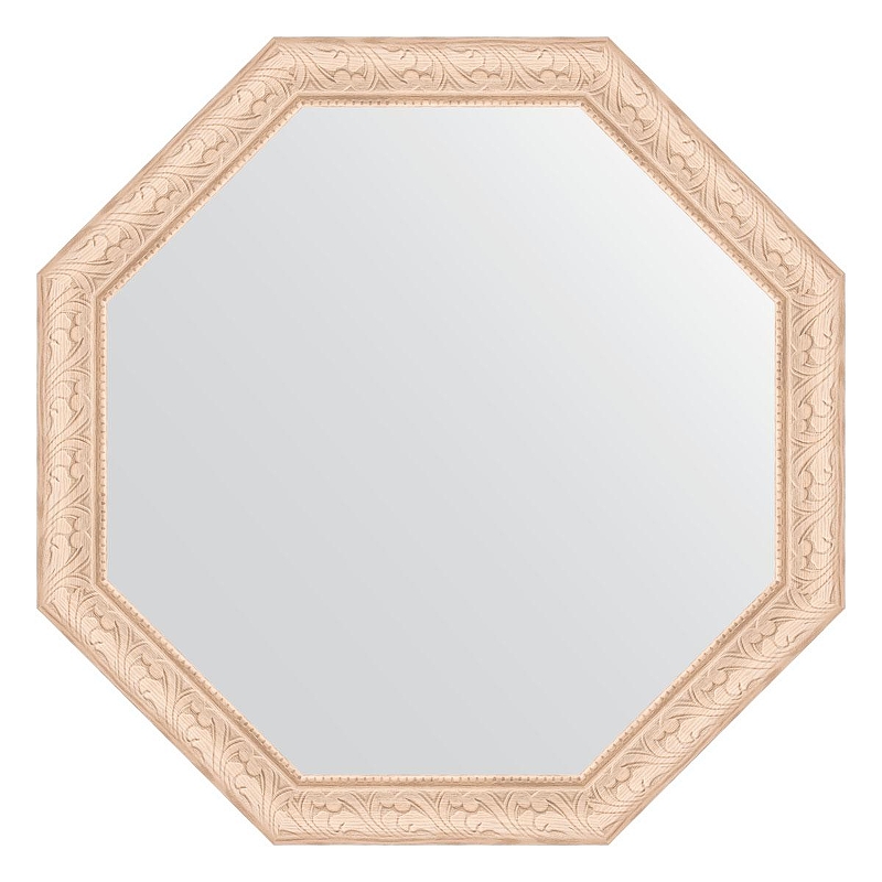 Зеркало Evoform Octagon 65х65 BY 3974 в багетной раме - Беленый дуб 57 мм
