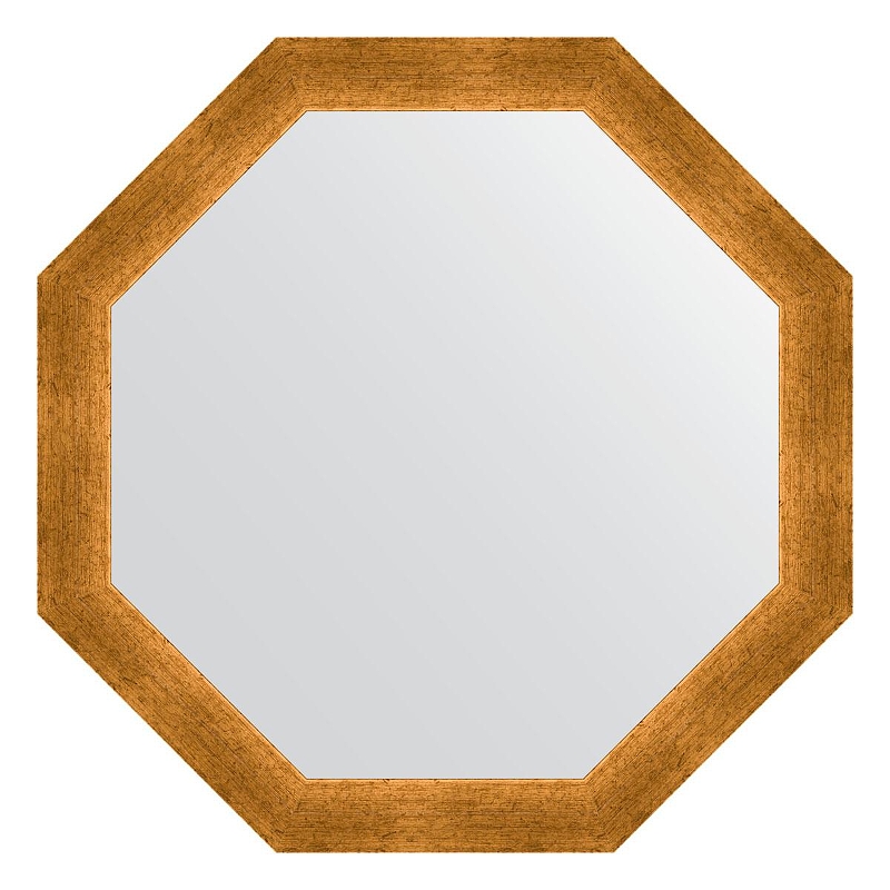 Зеркало Evoform Octagon 65х65 BY 3976 в багетной раме - Травленое золото 59 мм