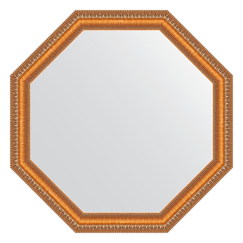 Зеркало Evoform Octagon 66х66 BY 3980 в багетной раме - Золотые бусы на бронзе 60 мм