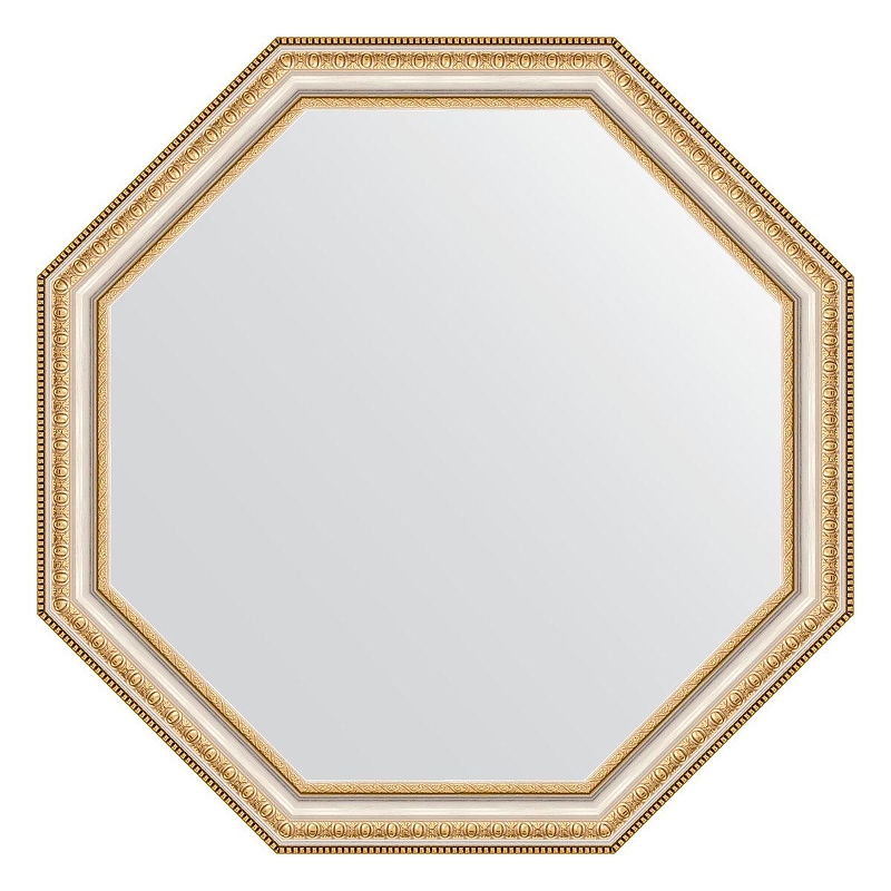 Зеркало Evoform Octagon 66х66 BY 3982 в багетной раме - Золотые бусы на серебре 60 мм