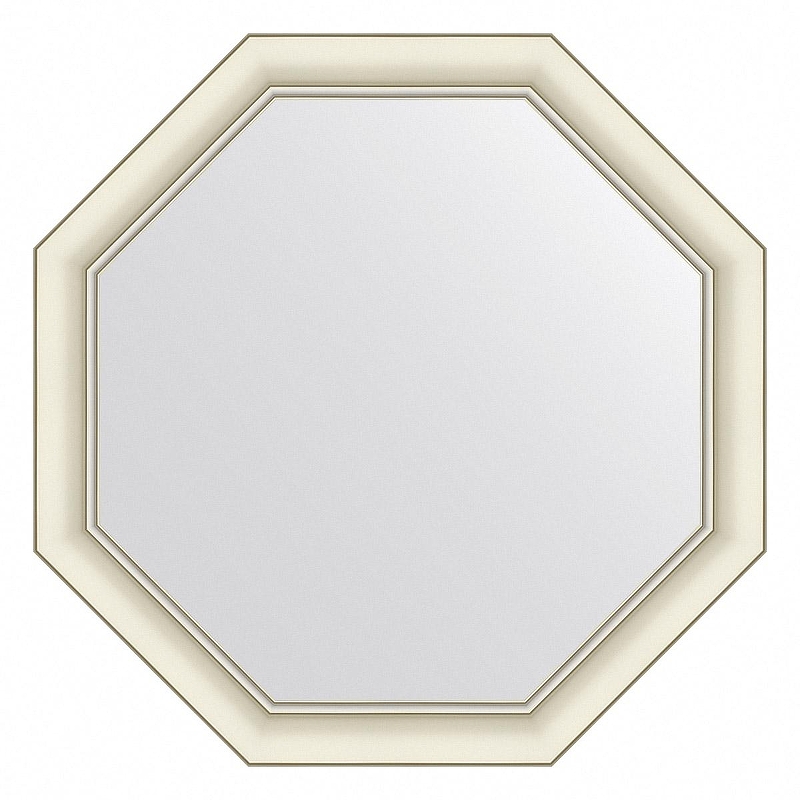 Зеркало Evoform Octagon 66х66 BY 7447 в багетной раме - Белый с серебром 60 мм