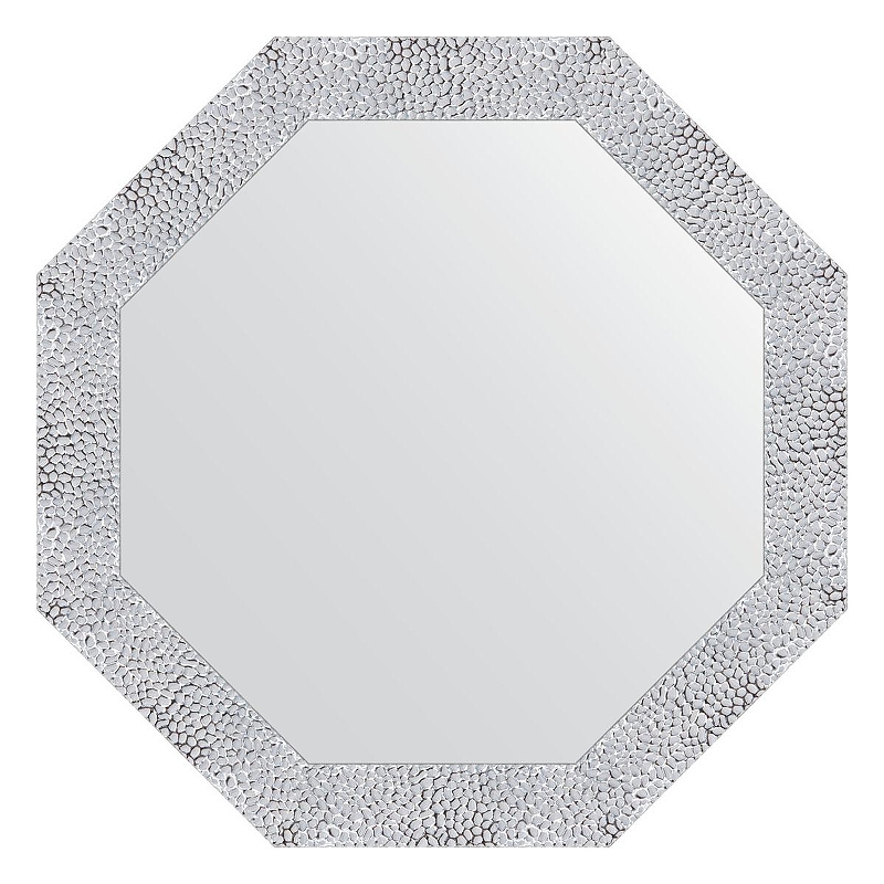 Зеркало Evoform Octagon 67х67 BY 7401 в багетной раме - Чеканка белая 70 мм