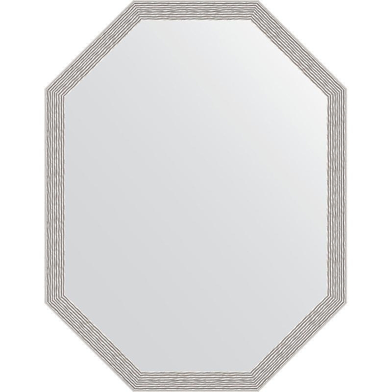 Зеркало Evoform Octagon 68x88 BY 7012 в багетной раме - Волна алюминий 46 мм