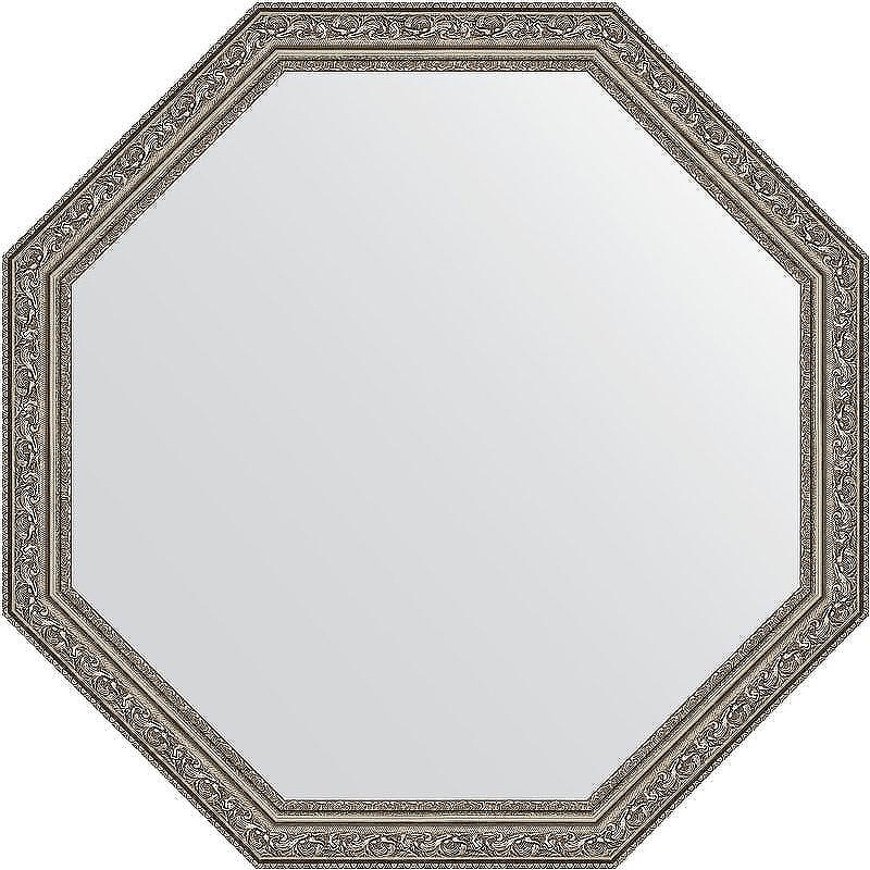 Зеркало Evoform Octagon 70х70 BY 3693 в багетной раме - Виньетка состаренное серебро 56 мм