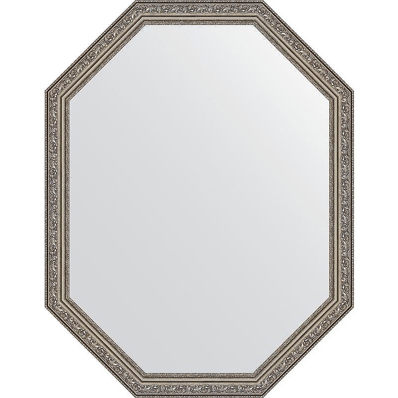 Зеркало Evoform Octagon 70x90 BY 7028 в багетной раме - Виньетка состаренное серебро 56 мм