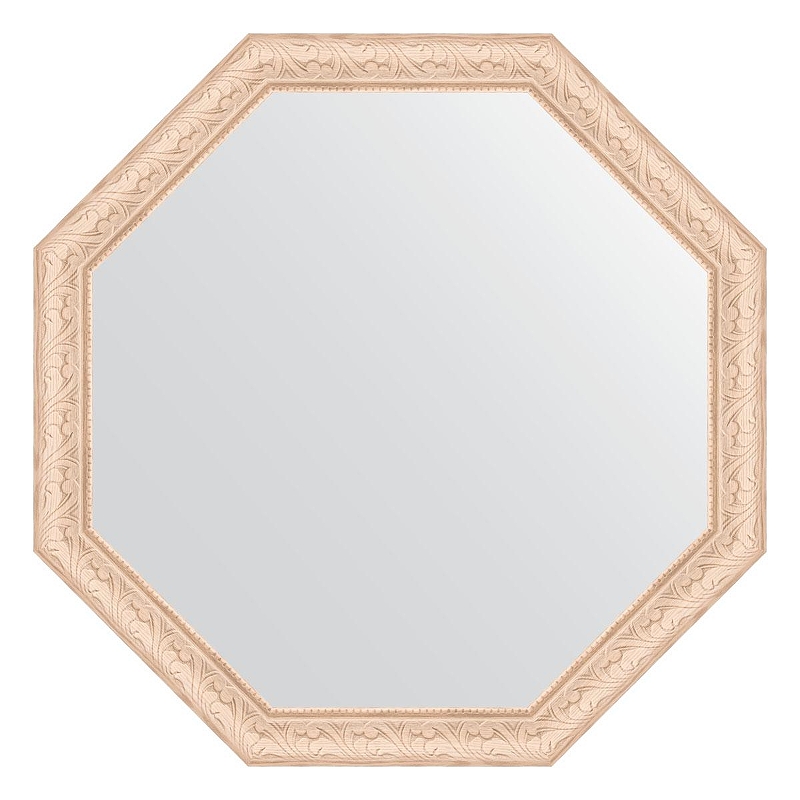 Зеркало Evoform Octagon 71х71 BY 3730 в багетной раме - Беленый дуб 57 мм