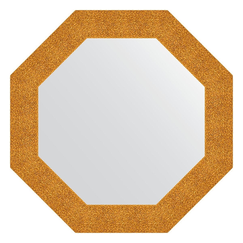 Зеркало Evoform Octagon 71х71 BY 7353 в багетной раме - Чеканка золотая 90 мм