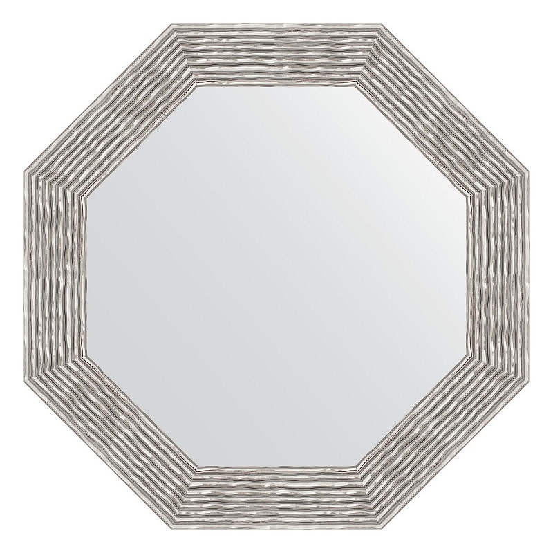 Зеркало Evoform Octagon 71х71 BY 7359 в багетной раме - Волна хром 90 мм