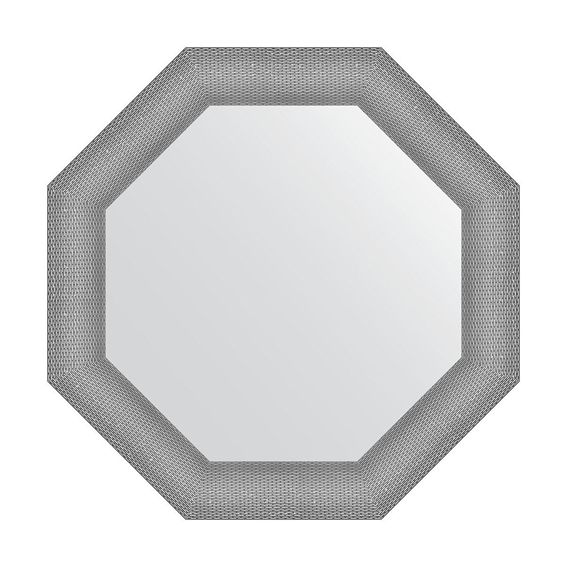 Зеркало Evoform Octagon 71х71 BY 7407 в багетной раме - Серебряная кольчуга 88 мм