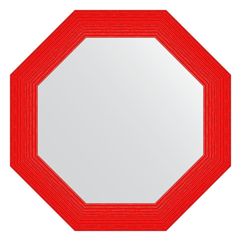 Зеркало Evoform Octagon 71х71 BY 7411 в багетной раме - Красная волна 89 мм