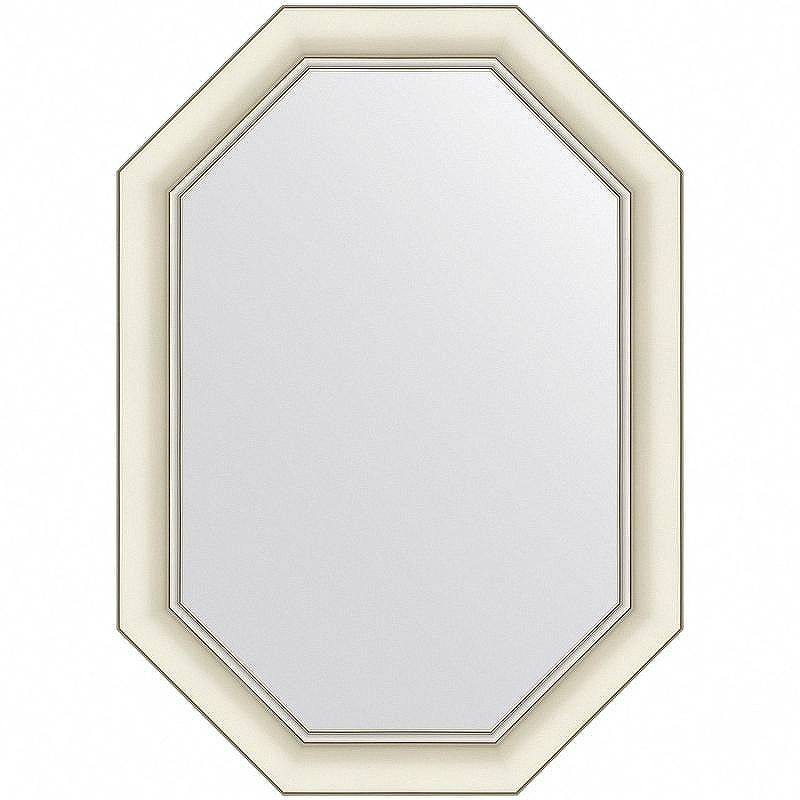 Зеркало Evoform Octagon 71x51 BY 7433 в багетной раме - Белый с серебром 60 мм