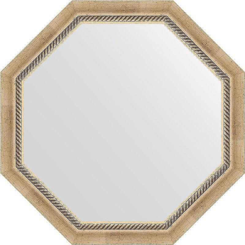 Зеркало Evoform Octagon 73х73 BY 3756 в багетной раме - Состаренное серебро с плетением 70 мм