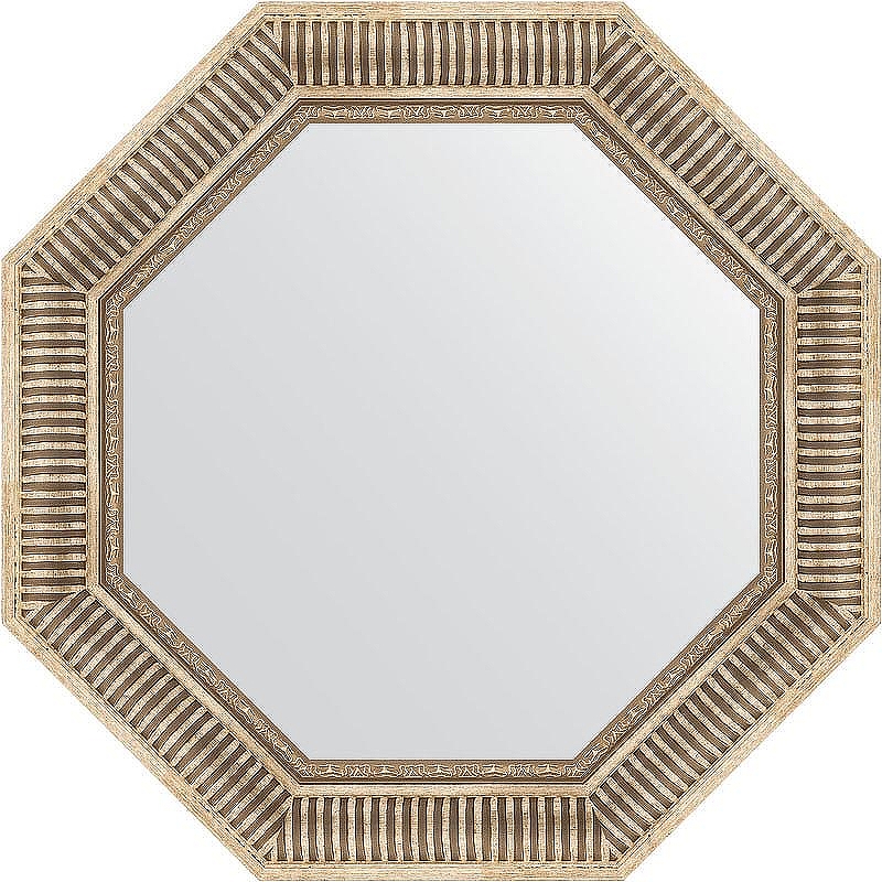 Зеркало Evoform Octagon 78х78 BY 3816 в багетной раме - Серебряный акведук 93 мм