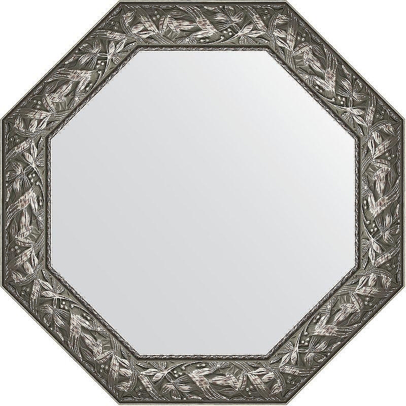Зеркало Evoform Octagon 79х79 BY 3834 в багетной раме - Византия серебро 99 мм
