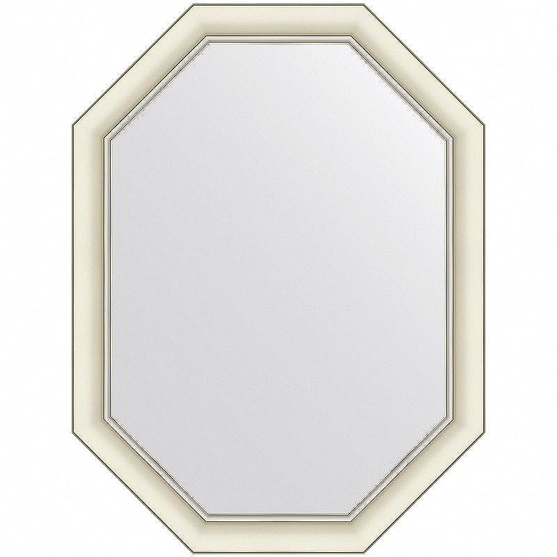 Зеркало Evoform Octagon 81x61 BY 7435 в багетной раме - Белый с серебром 60 мм