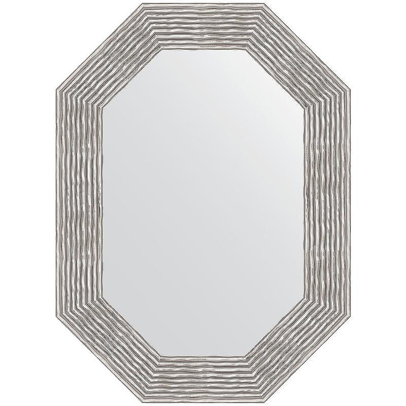 Зеркало Evoform Polygon 76х56 BY 7193 в багетной раме - Волна хром 90 мм