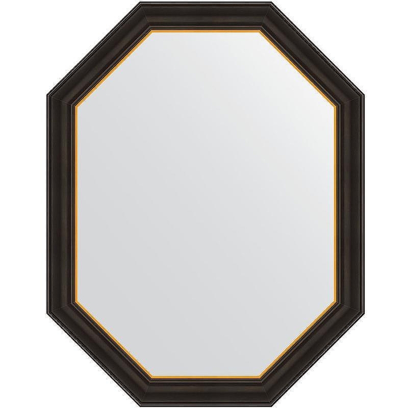 Зеркало Evoform Polygon 93х73 BY 7288 в багетной раме - Черное дерево с золотом 71 мм