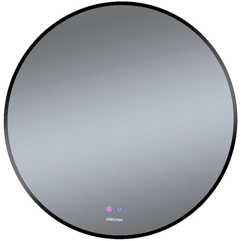 Зеркало Grossman Cosmo-норма Black 80 1980802 с подсветкой цвет Черный с сенсорным выключателем и подогревом