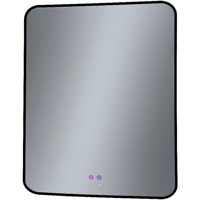 Зеркало Grossman Elegans-норма Black 70 1770802 с подсветкой цвет Черный с сенсорным выключателем и подогревом