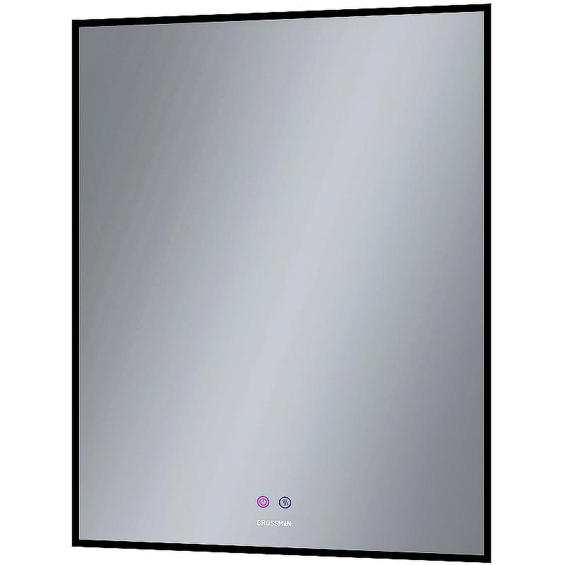 Зеркало Grossman Pragma-норма Black 70 1870802 с подсветкой цвет Черный с сенсорным выключателем и подогревом